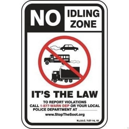 Accuform SAFETY SIGN NO IDLING ZONE IT ft S THE FRP414RA